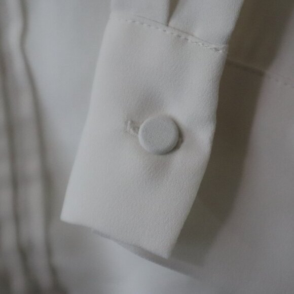 Ann Taylor | Cream Ruffle Blouse, Size Small - Picture 5 of 10